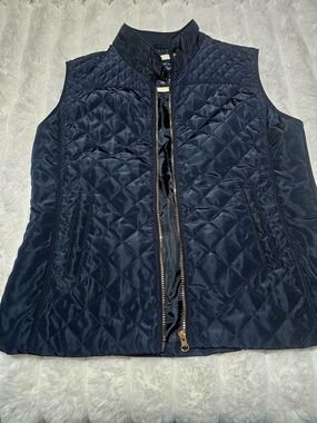 Cavalini Quilted Navy Diamond-Stitch Vest